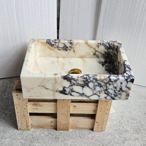Calacatta Viola Antikes Marmor Waschbecken, Gästehaus Waschbecken, Wand Waschbecken, Bauernhaus Waschbecken, Waschbecken, Calacatta Waschbecken, Waschbecken, Marmor Waschbecken