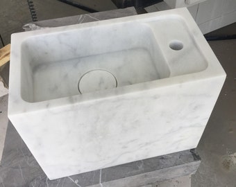 Carrara Marble Bathroom Sink: Wall Mounted or Vanity Top