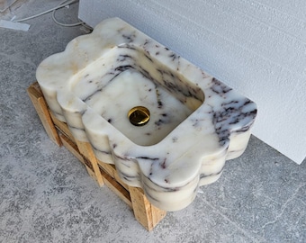 Custom Order Rosso Levanto Sink, Farmhouse Sink, Powder Room Sink, Wall Mounted Sink, Marble Sink, Bathroom Sink
