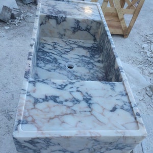 Calacatta Viola Marble Sink, Wall Mount Sink, Custom Calacatta Viola Sink, Bathroom Sink, Marble Sink, Calacatta Marble Sink, Calacatta Sink
