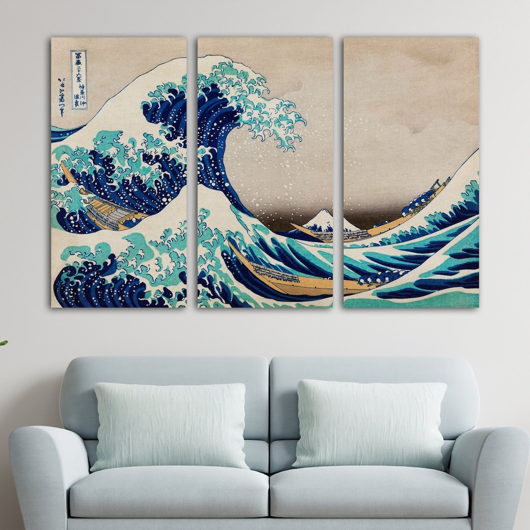 The Great Wave off Kanagawa Canvas Print Japanese by Hokusai Katsushika