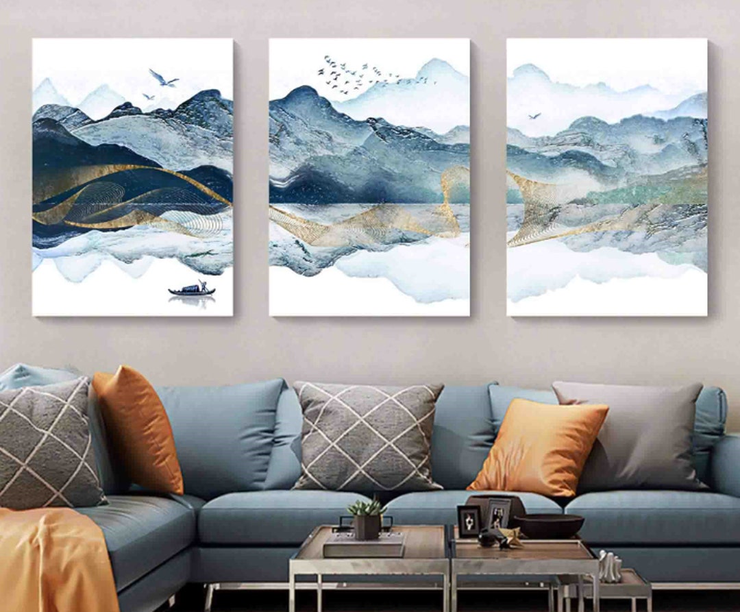 Abstract Mountain Wall Art Abstract Mountain Landscape 3 Etsy