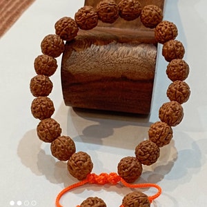 5 Mukhi Rudraksha Bracelet 8mm 10mm 12mm -Lab Certified, Spiritual Gifts, Five Faced Rudraksha Bracelet 5 Face Rudraksha Shiva bracelet