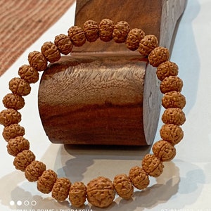 5 Mukhi Rudraksha Armband 8 mm -Labor zertifiziert, spirituelle Geschenke, Fünfgesicht Rudraksha Armband 5 Gesicht Rudraksha Shiva Armband 4 Teilig
