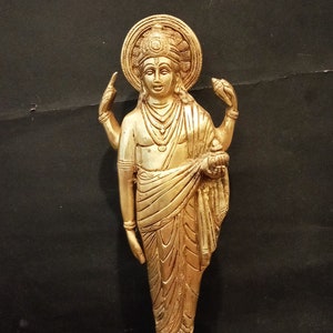 Brass Dhanvantari Statue: Hindu God of Medicine, Ayurveda Decor (32 CM)
