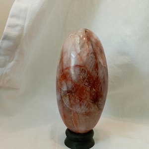 Fire Quartz Lingam: Natural Healing Crystal, Chakra Balancing Gemstone