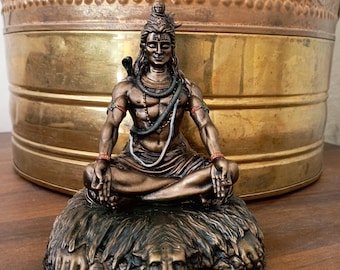 Lord Shiva statue, Shiv, Siva, Mahadev, Mahadeva, Rudra, Shankara, Adiyogi, Hindu god of Meditation,Yoga,Time,Arts,Destruction & Dance.13 CM