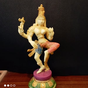 Ardhanarishvara Statue in Brass, 12&quot; Inch Big Brass Dancing Ardhnareshwar Idol, Half Shiva Half Parvati Figure, Large Shiva-Shakti Murty