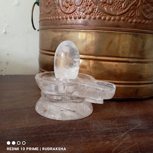 100% Natural Clear Quartz Shiva Lingam Lord Shiva/ Natural Crystal Sphatik Shivling/ Crystal Shiva For Meditation and Prayer Room/ Hinduism