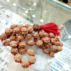 3 mukhi Rudraksha mala, Three Mukhi 54+1, Yoga Gifts, Handmade 3 Face Nepali Rudraksha mala
