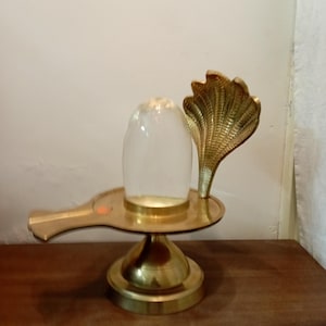 Yoni Base Brass  Shivling with Lord Shiva Crystal shivling / Glass shivling for Home, Pooja Ghar  Shivling/ Crystal Shiva For Meditation