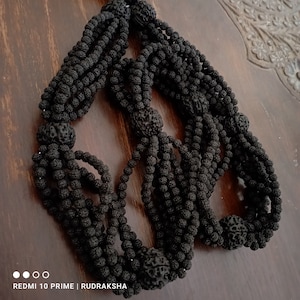 5 Mukhi Rudraksha Mala / Five Face Rudraksh Rosary 1008 Beads Size : 7 MM mala For Meditation Time yoga Japa Mala