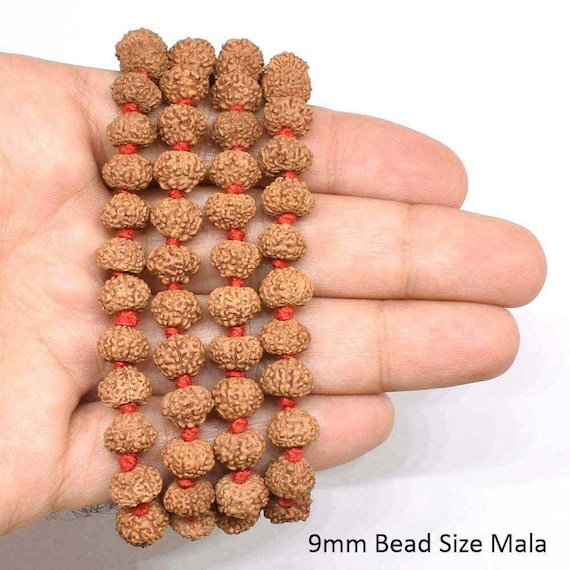 9ムキ(面)ルドラクシャ10mm1連Rudraksha(M) 9 Mukhi Rudraksha Mala / Nine Face Rudraksh Rosary Java Lab