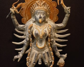 インド 19世紀 ヒンドゥー教 ガウリ女神頭部像 /真鍮/神具/仏具/厄除け インド 19世紀 ヒンドゥー教 ガウリ女神頭部像 /真鍮/神具/仏具/厄除け