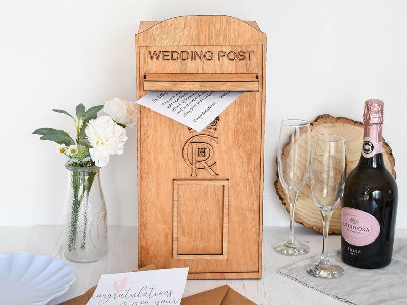 Wedding Card Post Box King Charles Edition 2023 Fully Assembled Free Customisation NOT MDF, Made from Wood Fast Dispatch Decor image 4