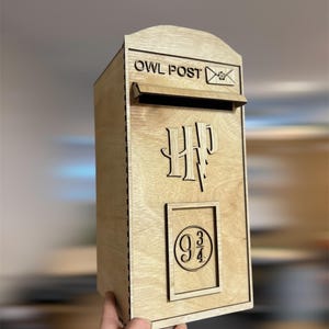 Buzón para tarjetas de boda con temática de Harry Potter - Personalización gratuita - Embalaje plano (hazlo tú mismo) - NO es MDF, está hecho de madera - Envío rápido - Decoración