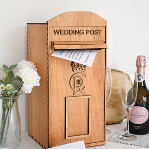 Wedding Card Post Box King Charles Edition 2024 - Free Customisation - DIY Flat Packed - NOT MDF, Made from Wood - Fast Dispatch - Decor