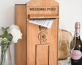 Hochzeitskarte Postkasten King Charles Edition 2024 - DIY flach verpackt - NICHT MDF, aus Holz gefertigt - schneller Versand - Dekor
