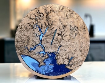 Handmade Plymouth Harbour Tide Clock - Resin Nautical Wall Art