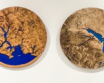 River Exe Tide Clock - Resin Art Clock - Exeter / Exmouth / Lympstone / Topsham 50cm Wide