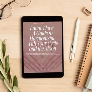 Lunar Flow Guide: Feminine Cycle & Moon Phase Journal | Menstrual Phase | Self Care Workbook | Emotional Regulation + Journaling Prompts