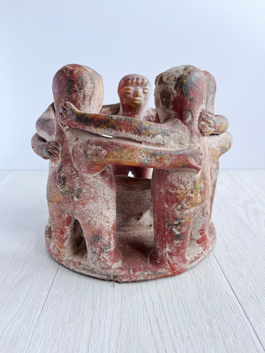 Vintage Candle Holder Circle of Friends Pottery Aztec Etsy