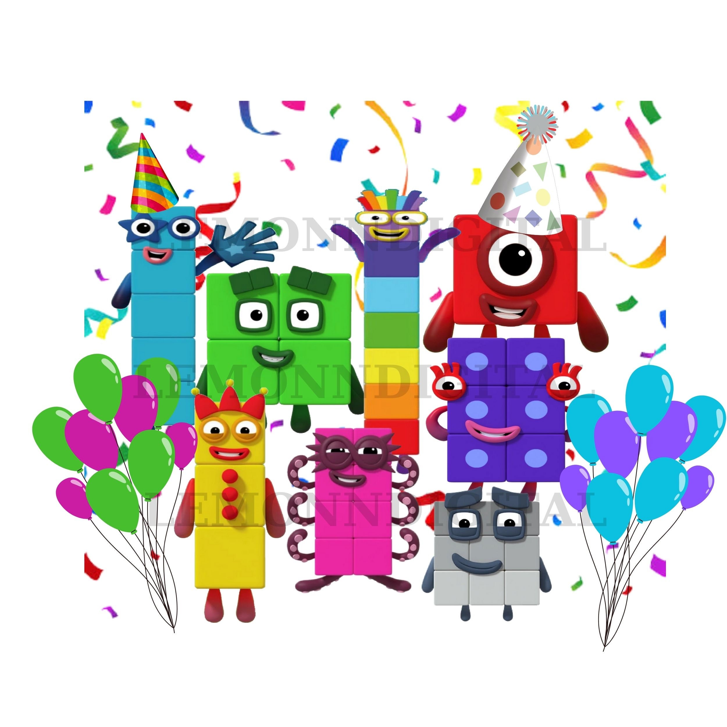 Buy Numberblocks Birthday PNG Numberblocks Digital Numberblocks Online ...