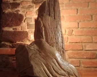 Root lamp wood sculpture "Anunnaki Mountain"