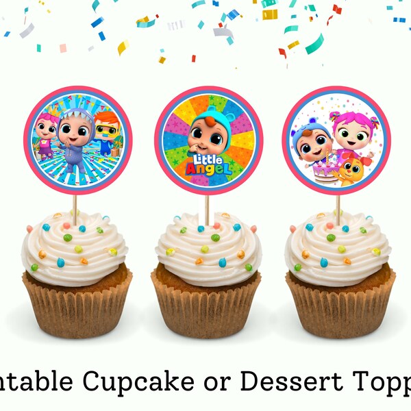 Little Angel Printable Cupcake Toppers