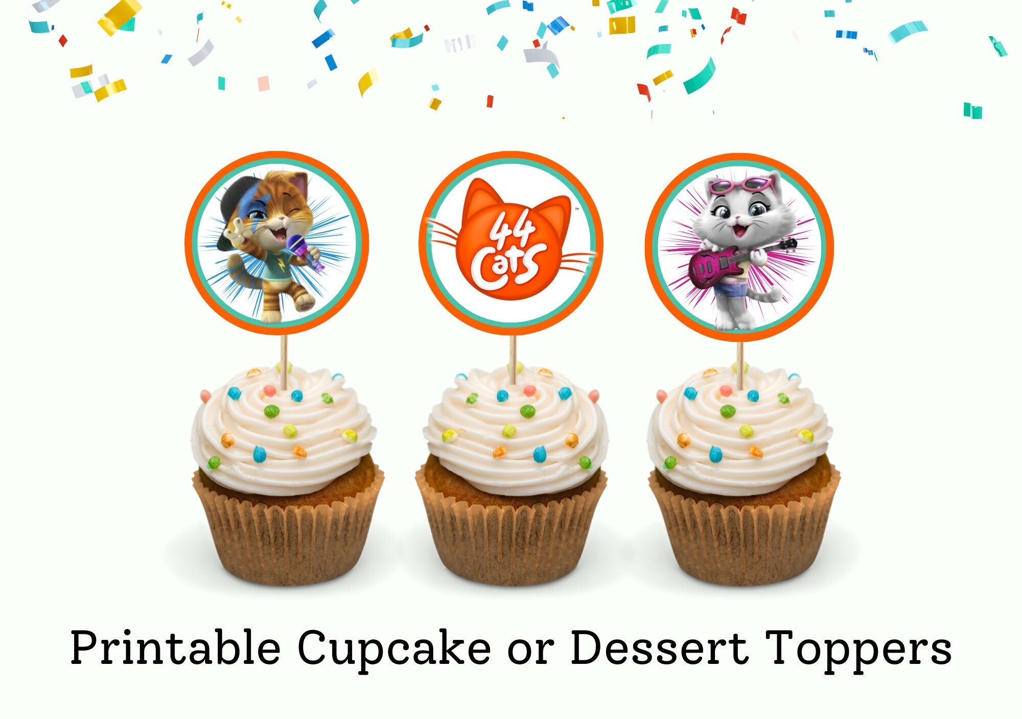 44 Cats Printable Cupcake Toppers