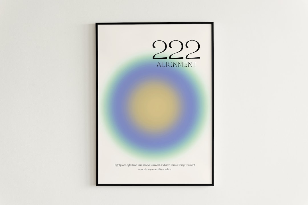 Angel Number Poster 222 Alignment Instant Digital Download Poster, Aura ...
