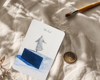 Hand-Painted Faceless Tarot Deck, Minimalist Aesthetic Art Set