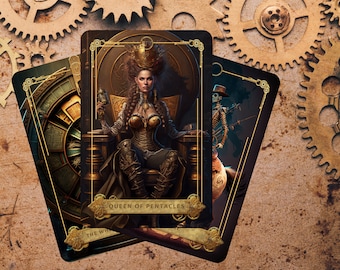 Tarot Deck, 78 Tarot Cards, Tarot deck  Guidebook, Tarot, Oracle Deck, Unique tarot deck,tarot cards,steampunk tarot,beginner
