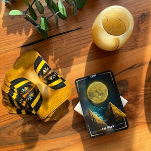 Baraja de tarot egipcio místico y estético con guía / Cartas de tarot de estilo vintage brujería para principiantes / Regalo espiritual