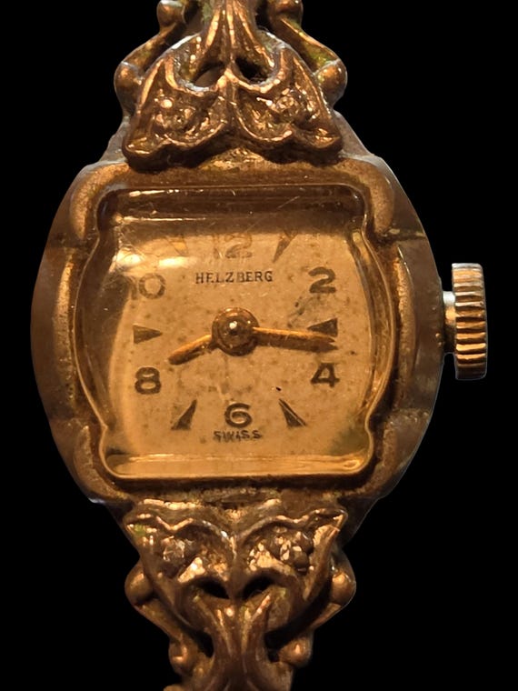 Vintage 60s Helzberg VIP 17 Jewel Swiss Watch Diamond Bezel Mesh Duchess Helzberg Wristwatches for sale - eBay main image 3