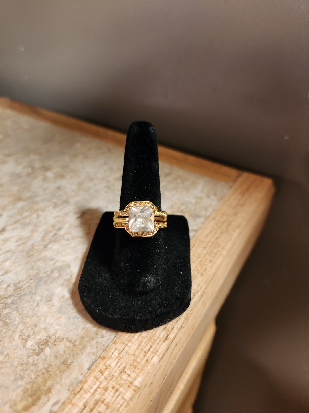 Avon 3 Piece Stackable Gold Toned Wedding Ring Set. - Etsy