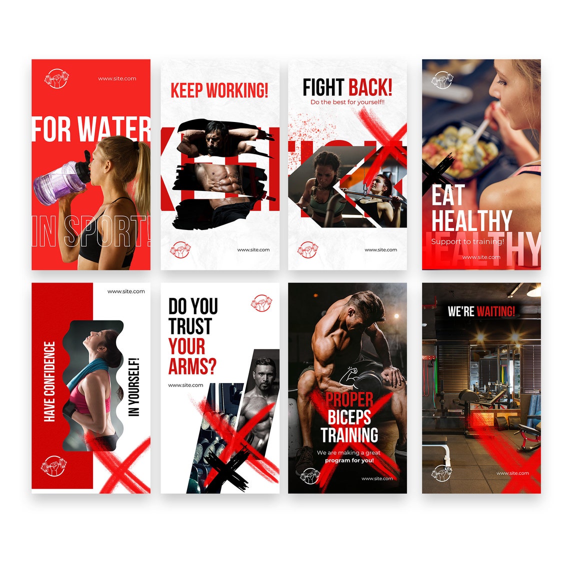 70 Fitness Instagram Templates Canva Social Media Post for Gyms ...