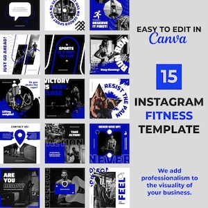Fitness Instagram Post Canva Templates Story Social Media Kit for Gyms and Personal Trainers Digital Marketing Agency Canva Template