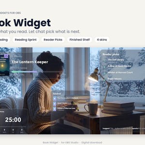 Buch-Widget für OBS | Aktuelle Lektüre, Lesesprint-Timer & interaktive Buchliste | Twitch-Lesestream-Overlay
