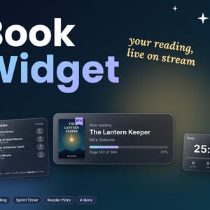 Interactive Book Widget for OBS | Reading Timer, Chat Picks, Progress (Digital Download)