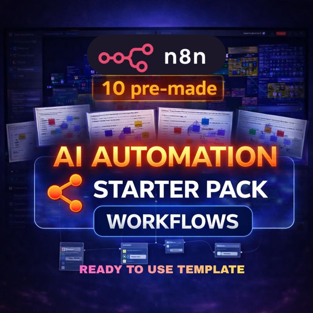 N8n AI Automation Workflows Bundle, 10 Nocode Templates (digital