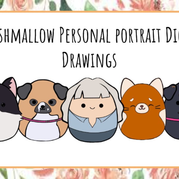 Dibujo digital de retrato personal de Squishmallow