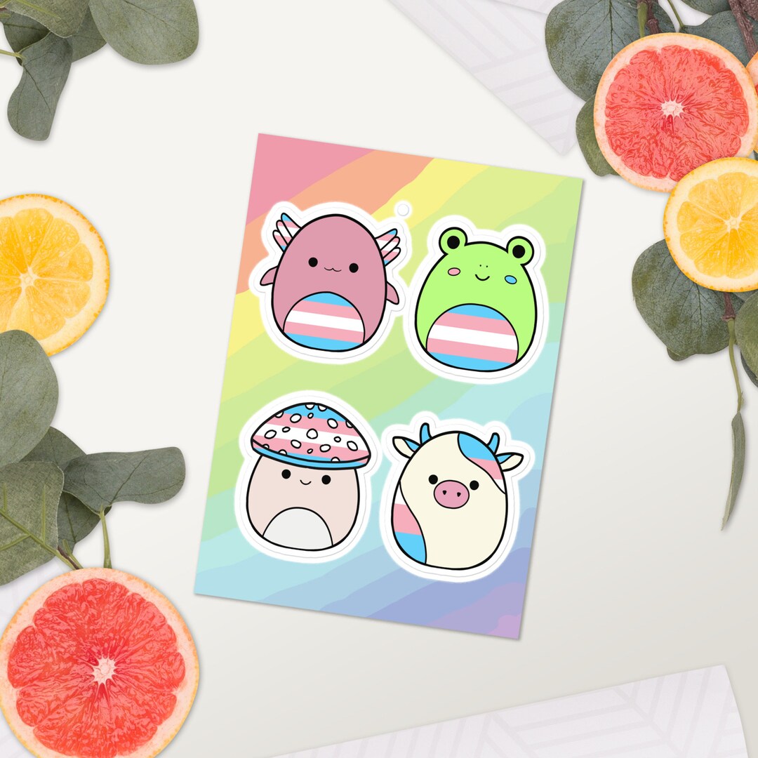 LGBT Pride Squishmallow Sticker Sheet Transgender Flag Etsy