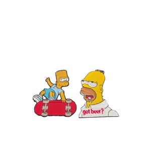 Bart Simpson & Homer Simpon Embroidered Iron-On Patch