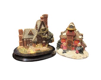 Vintage Miniature Village Decor Home & School Lot