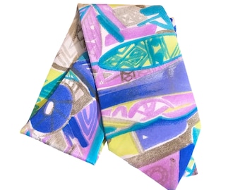 Vintage Abstract Colorful Fun 90s Men&#39;s Necktie