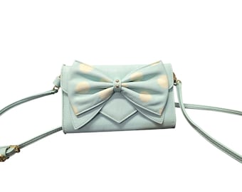 Betsey Johnson Bow Blue Crossbody Bow Handbag Purse