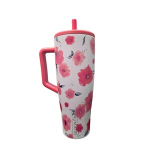 Tasse florale rose et blanche Reverie en édition limitée BruMate Era, 40 oz