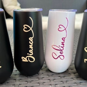 Personalized champagne glass