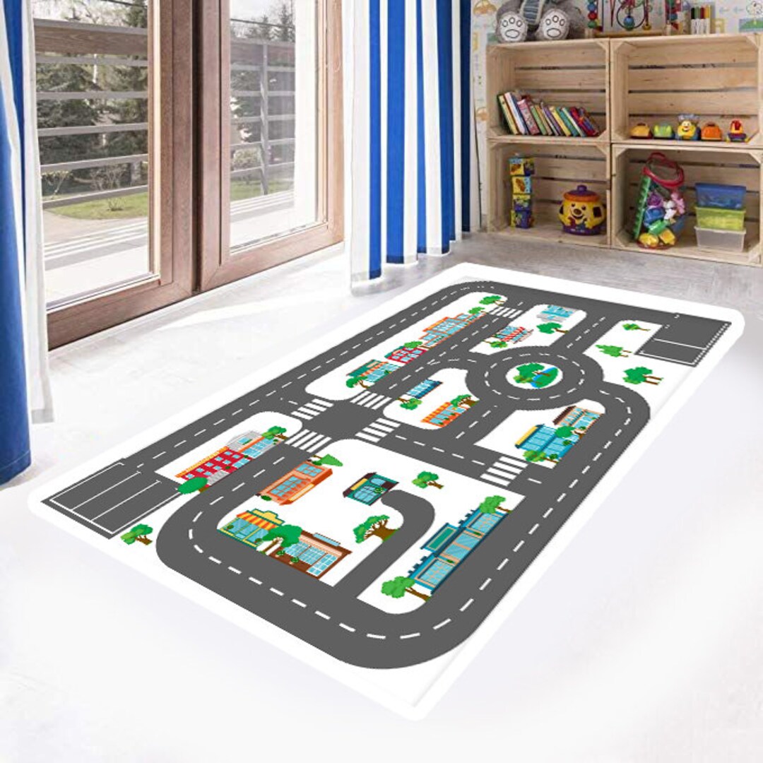 Kids Playmat, Car Playmat for Kids Toy Cars, City Life Educational Road Traffic Mat for Kids